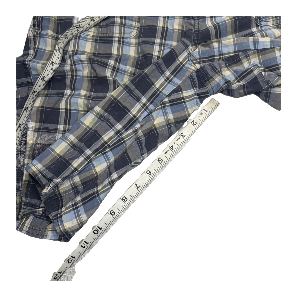 Columbia Mens Cargo Shorts Size 40 Blue Plaid Cotton - Picture 5 of 8